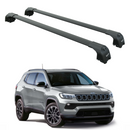 For Jeep Compass (2017-2025) Roof Rack Cross Bars Flush Rail, Black-1