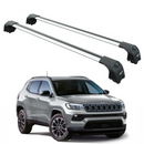 For Jeep Compass (2017-2025) Roof Rack Cross Bars Flush Rail, Silver-1