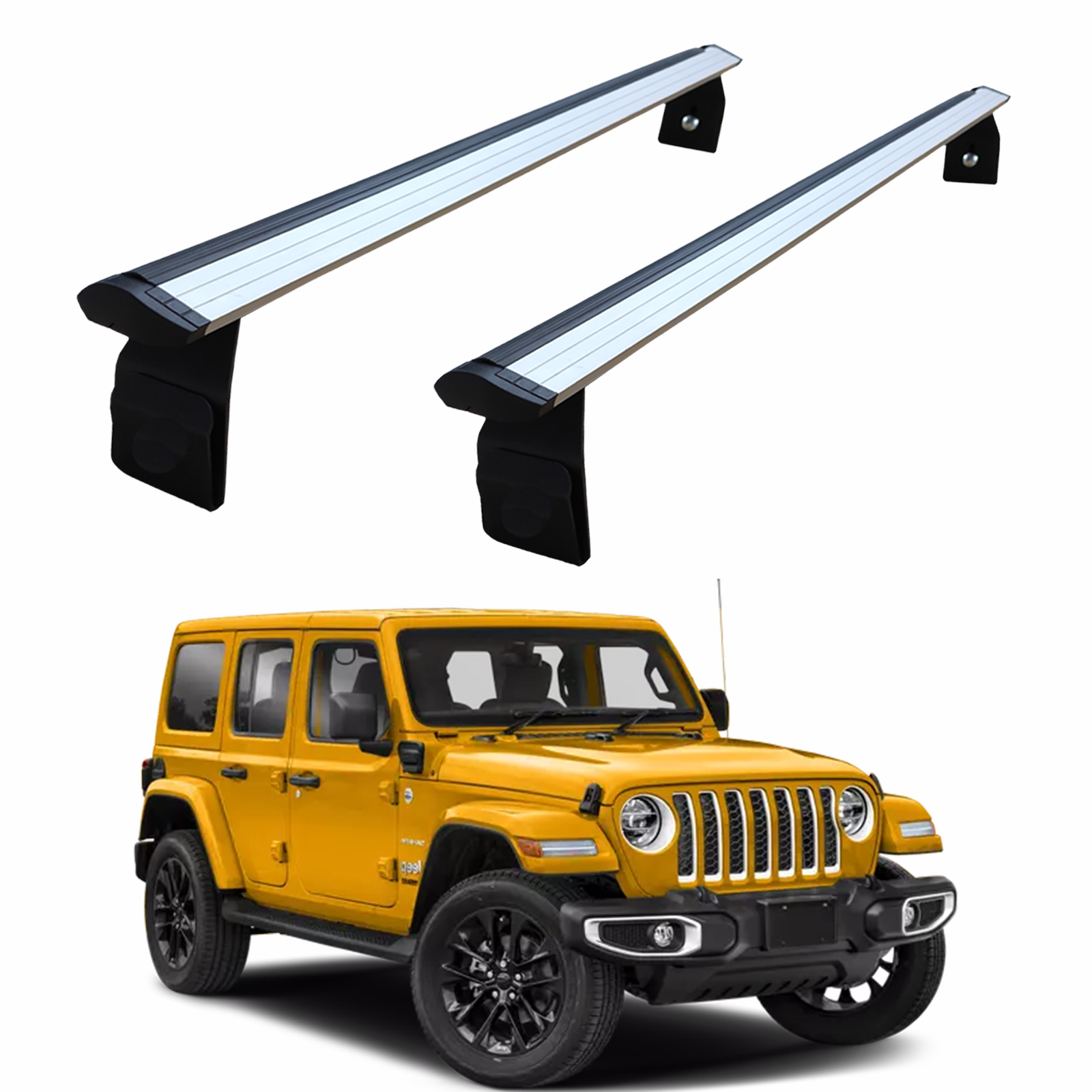 For Jeep Wrangler JL 2018-2025 Roof Rack Cross Bars Metal Bracket Rain Gutters Silver