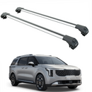 For Kia Carnival 2021-2025 Roof Rack Cross Bars Raised Rail Alu Silver-1