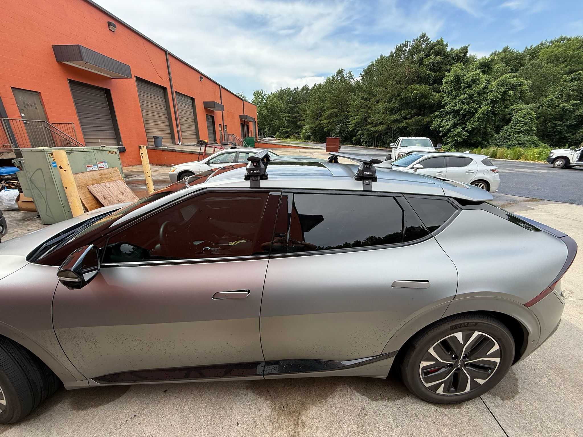 For Kia EV6 2019-2025 Roof Rack Cross Bars Normal Roof Alu Black