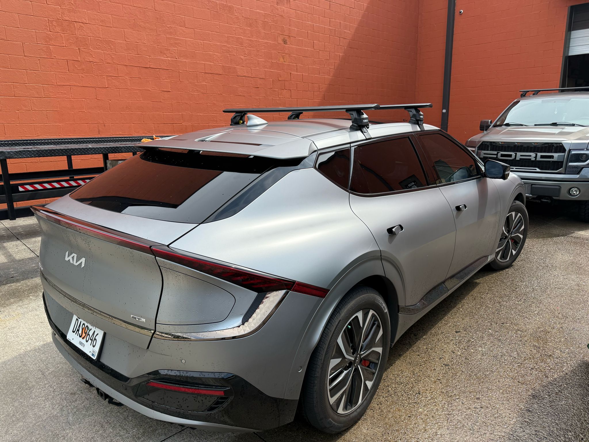For Kia EV6 2019-2025 Roof Rack Cross Bars Normal Roof Alu Black