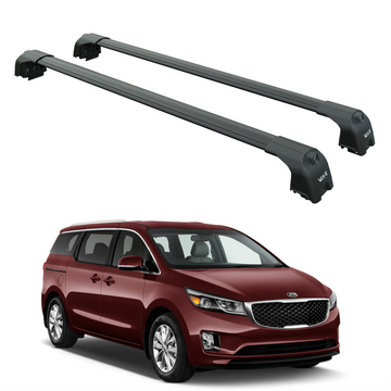 For Kia Sedona 2014-2020 Roof Rack Cross Bars Flush Rail Alu Black