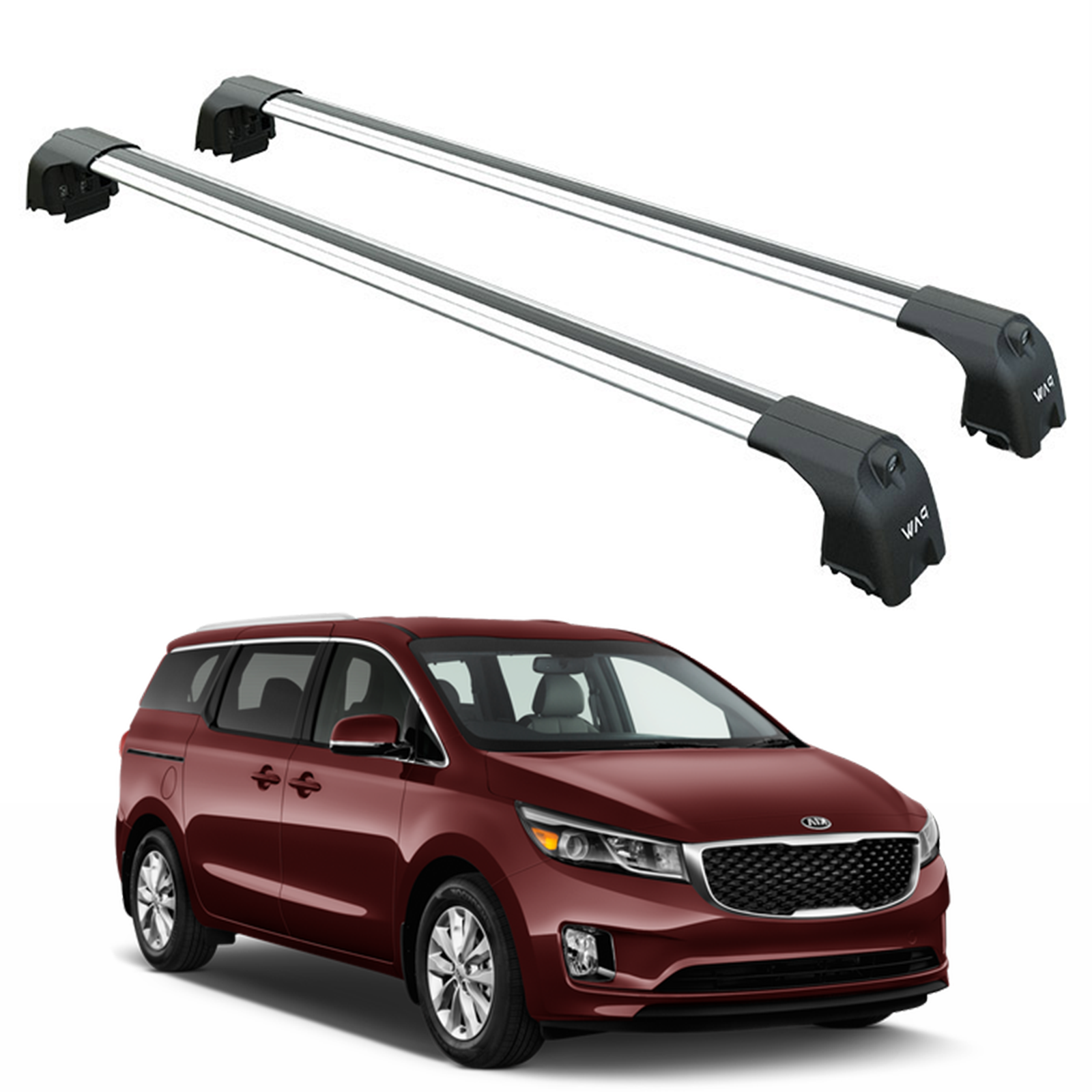 For Kia Sedona 2014-2020 Roof Rack Cross Bars Flush Rail Alu Silver