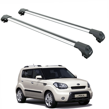 For Kia Soul 2009-2013 Roof Rack Cross Bars Raised Rail Silver