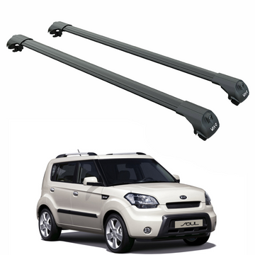 For Kia Soul 2009-2013 Roof Rack Cross Bars Raised Rail Black