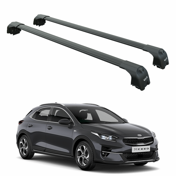 For Kia XCeed (2019-2025) Roof Rack Cross Bars Flush Rail, Black