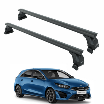 For KIA Ceed 2018-Up Roof Rack Cross Bars Fix Point Alu Black