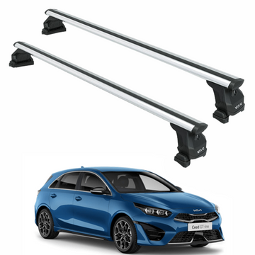 For Kia Ceed 2018-Up Roof Rack Cross Bars Fix Point Alu Silver