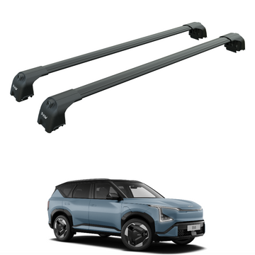 For Kia EV5 2023-2025 Roof Rack Cross Bars Flush Rail Alu Black