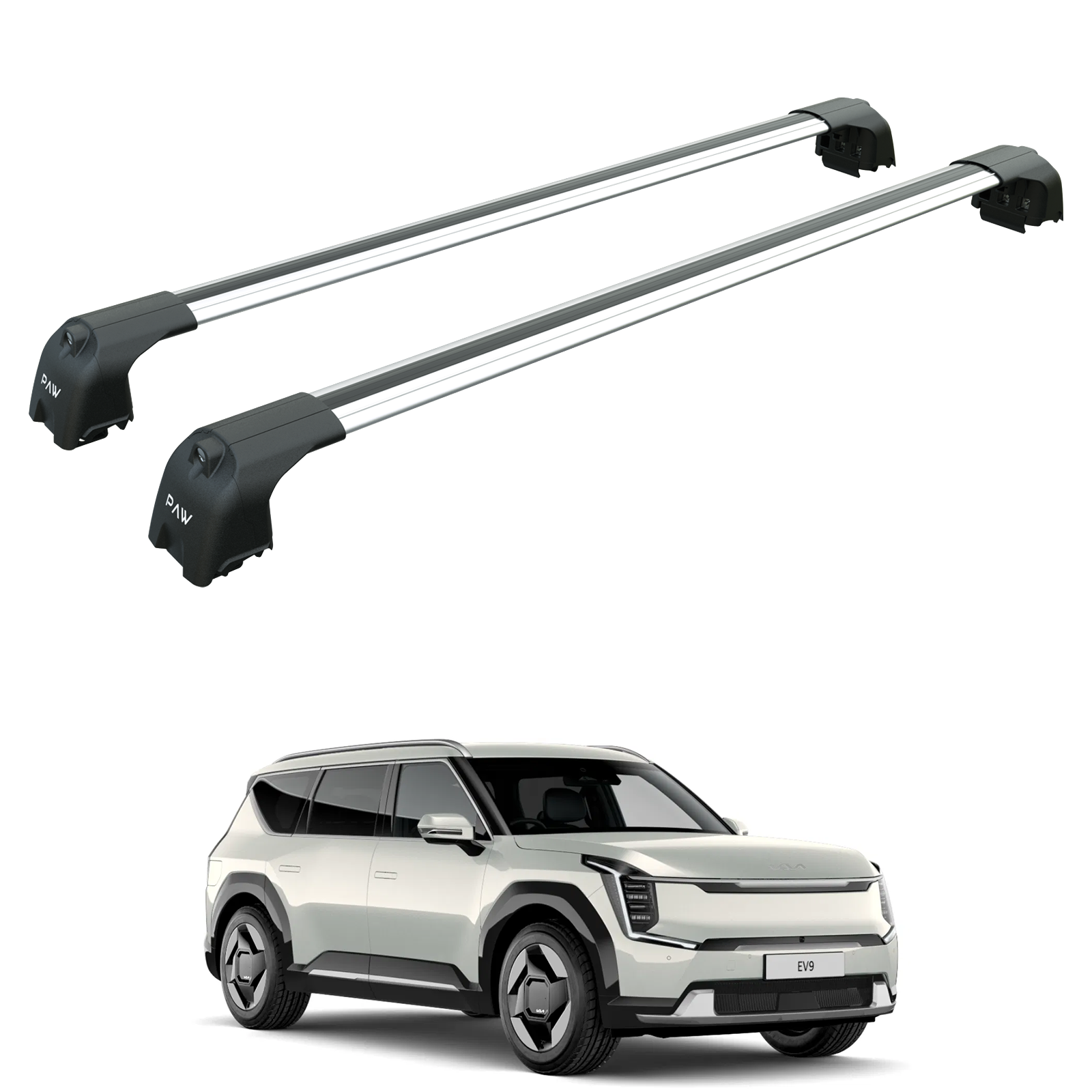 For Kia EV9 2023-2025 Roof Rack Cross Bars Flush Rail Silver