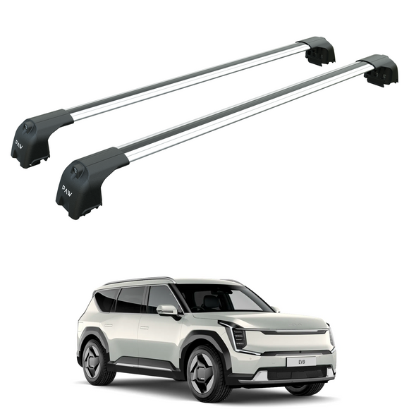 For Kia EV9 2023-2025 Roof Rack Cross Bars Flush Rail Silver
