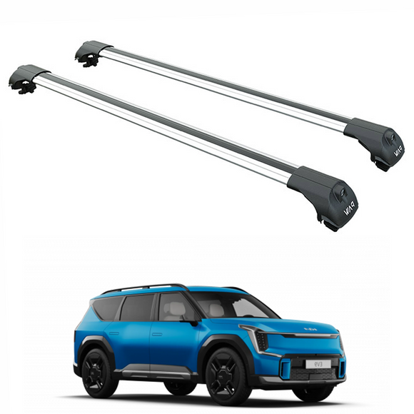 For Kia EV9 2023-2025 Roof Rack Cross Bars Raised Rail Silver