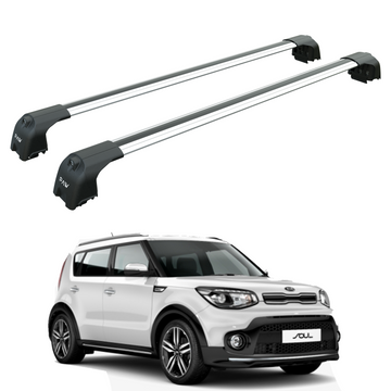 For Kia Soul 2014-2019 Roof Rack Cross Bars Flush Rail Paw Pro 2 Silver