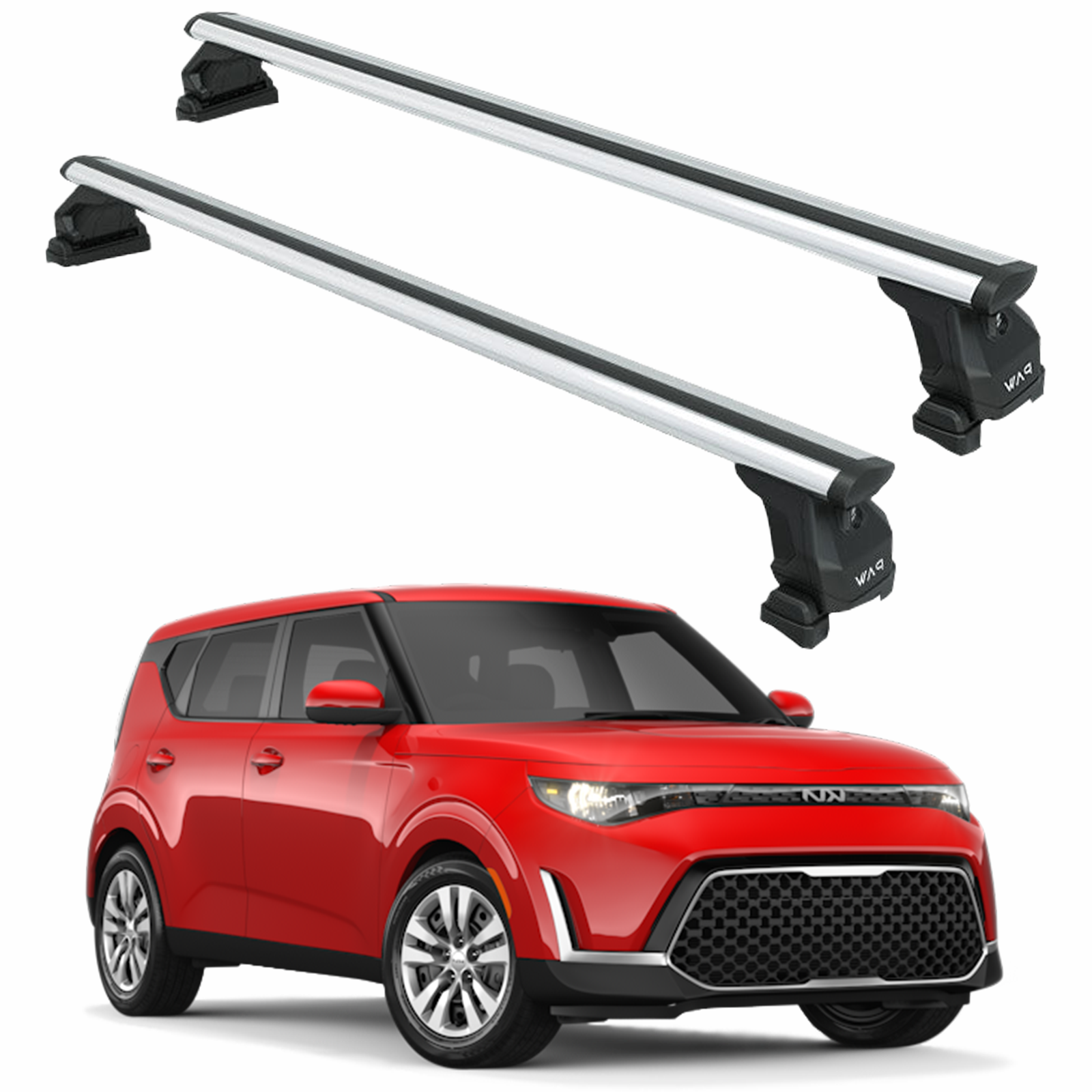 For Kia Soul 2020-2025 Roof Rack Cross Bars Fix Point Fix Pro Series Silver