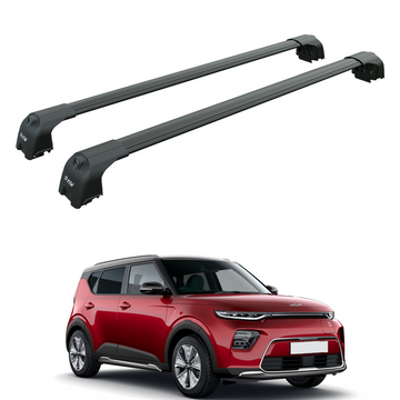 For Kia Soul 2020-2025 Roof Rack Cross Bars Flush Rail Black