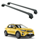 For Kia Stonic (2018-2025) Roof Rack Cross Bars Raised Rail Alu Black-1