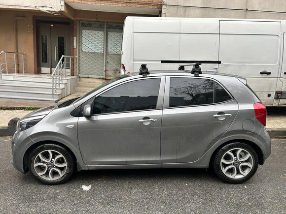 444. Kompatibel mit abschließbaren Aluminium-Dachträgern für Fahrzeuge mit Standarddach Toros Pro 4 Black