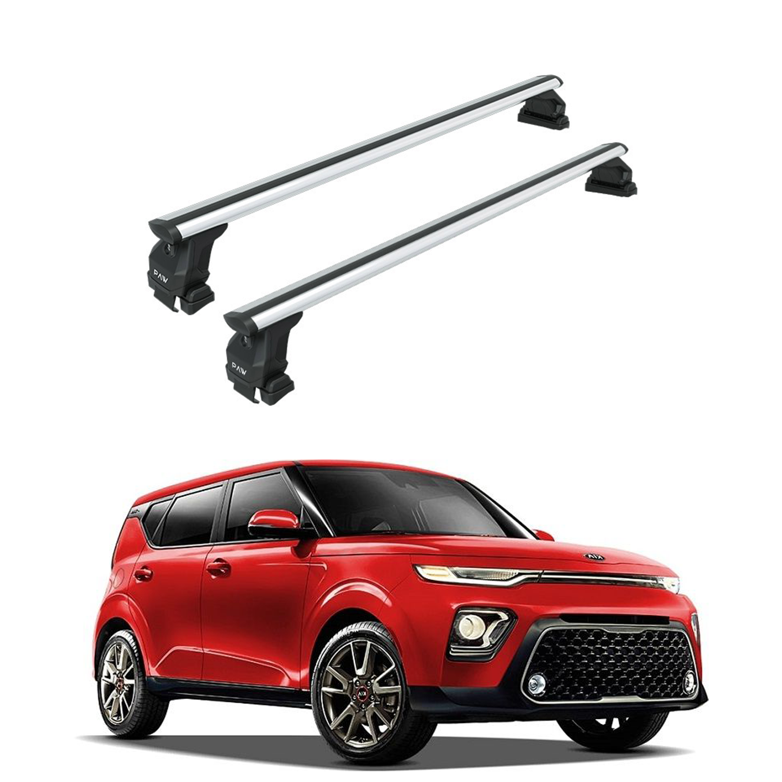 For Kia Soul 2021-2025 Roof Rack Cross Bars Fix Point Fix Pro Series Silver