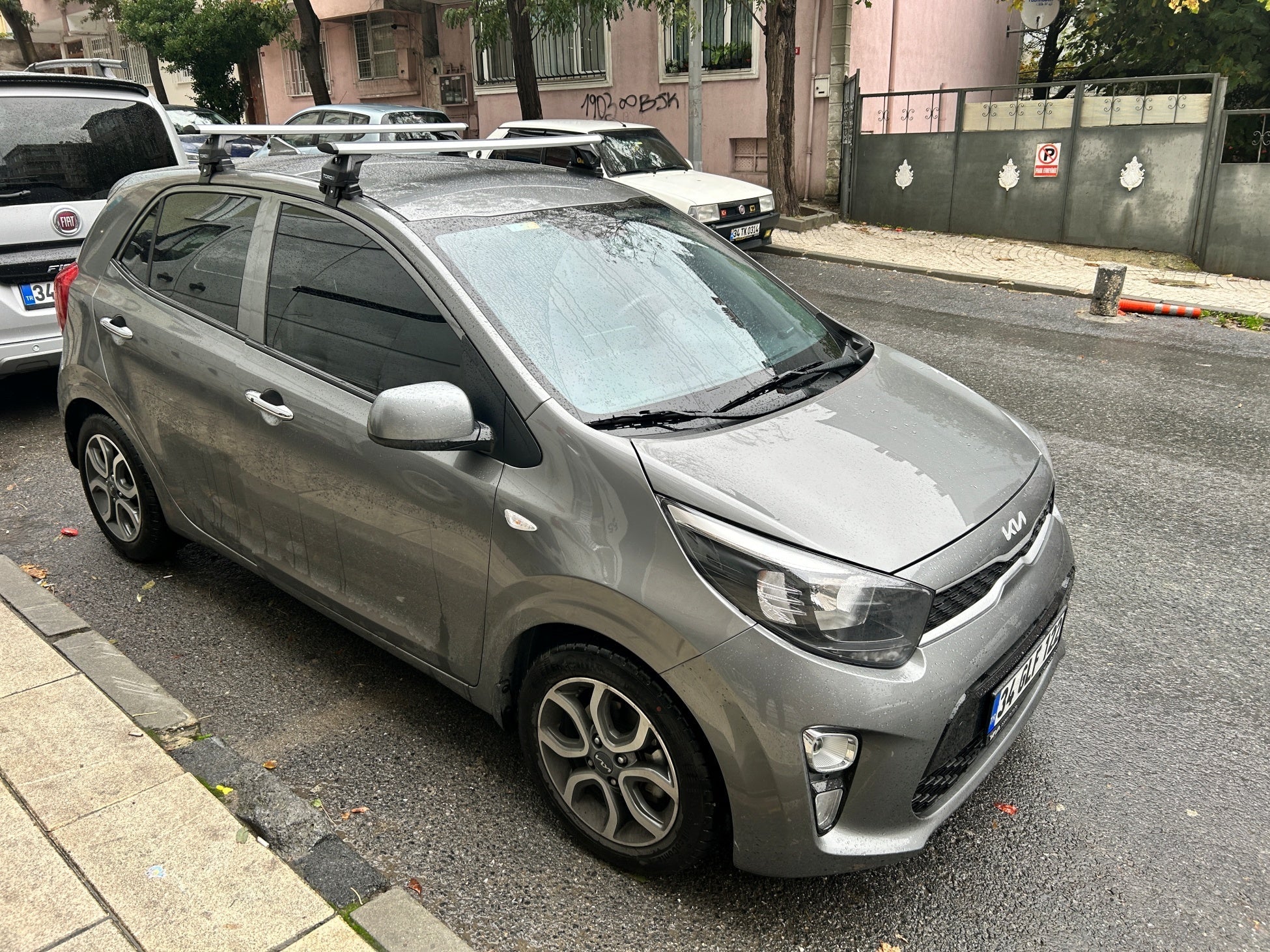 For Kia Picanto Roof Rack Cross Bars Metal Bracket Normal Roof Alu Black 2017- Up