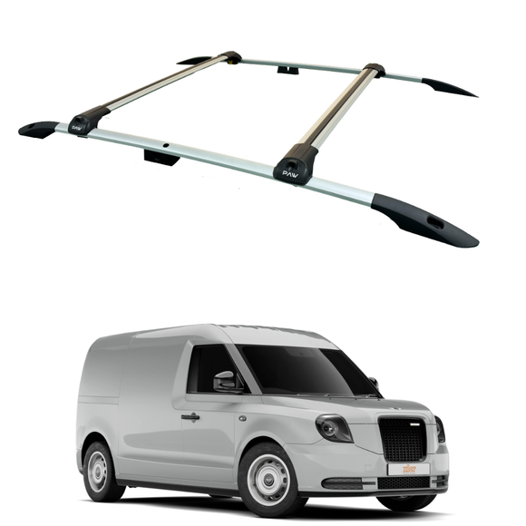 LEVC VN5 Roof Rails and Roof Rack Cross Bars Plus Silver