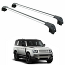 For Land Rover Defender 110 (2020-2026) Roof Rack Cross Bars T Slot Rail, Silver-1