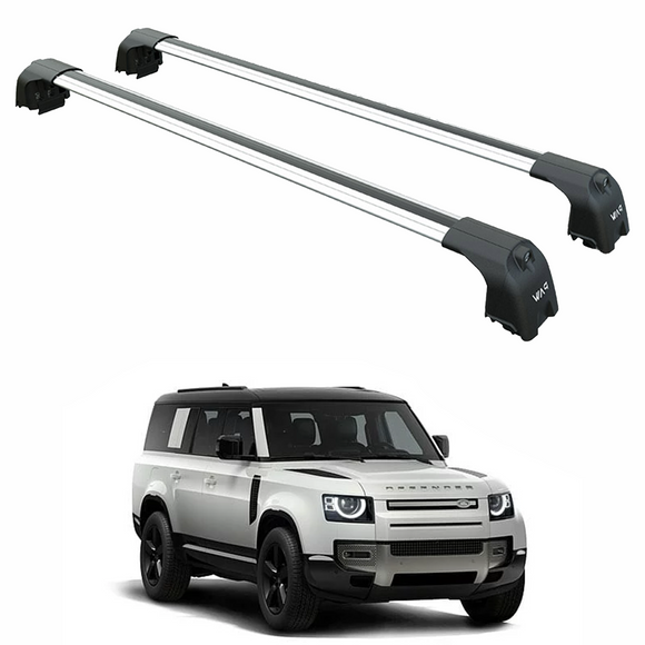 For Land Rover Defender 110 (2020-2026) Roof Rack Cross Bars T Slot Rail, Silver