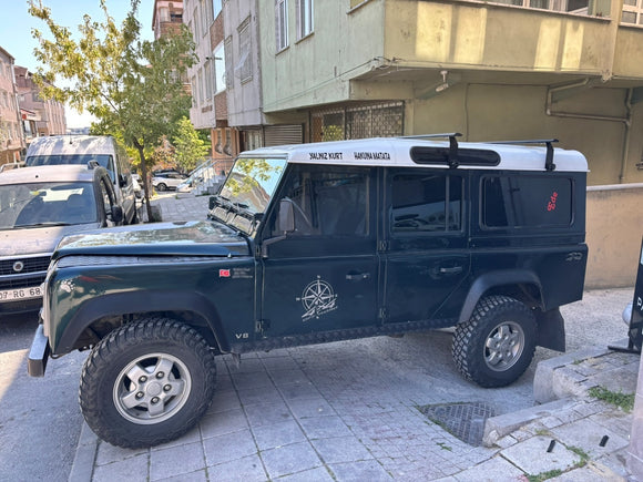 For Land Rover Defender 110 1993-2020 Roof Rack Cross Bars Rain Gutters Black