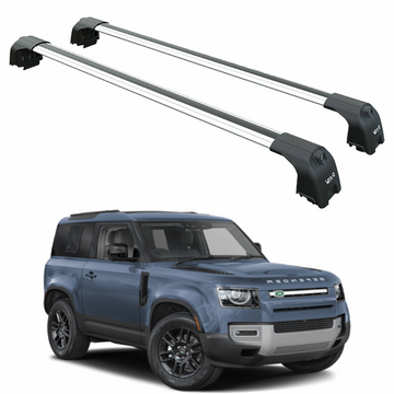 Für Land Rover Defender 2020-Up Dachträgersystem Träger Querstangen Aluminium abschließbar Hochwertige Metallhalterung Silber