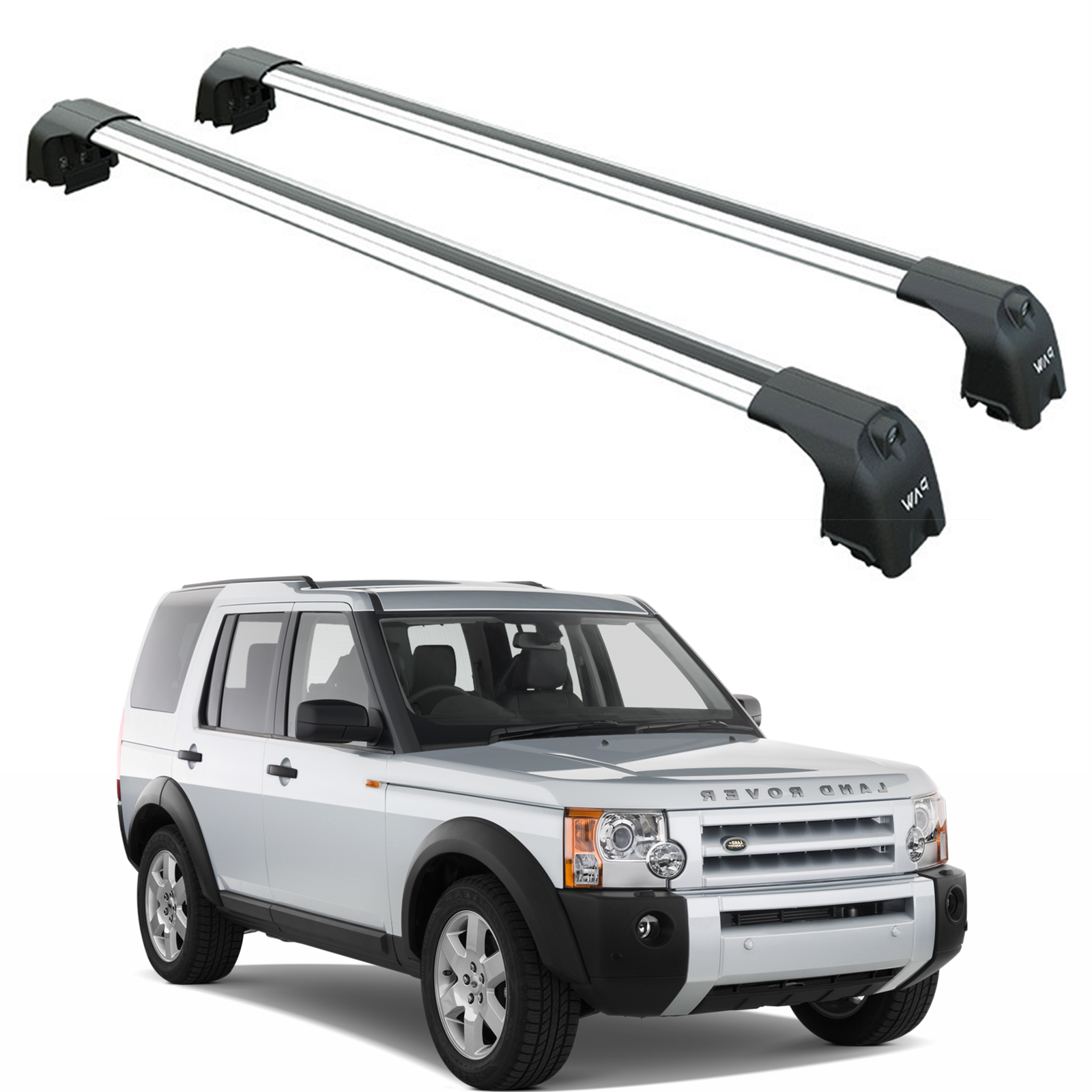 For Land Rover Discovery LR3 (2004-2010) Roof Rack Cross Bars Paw Pro 2, Silver