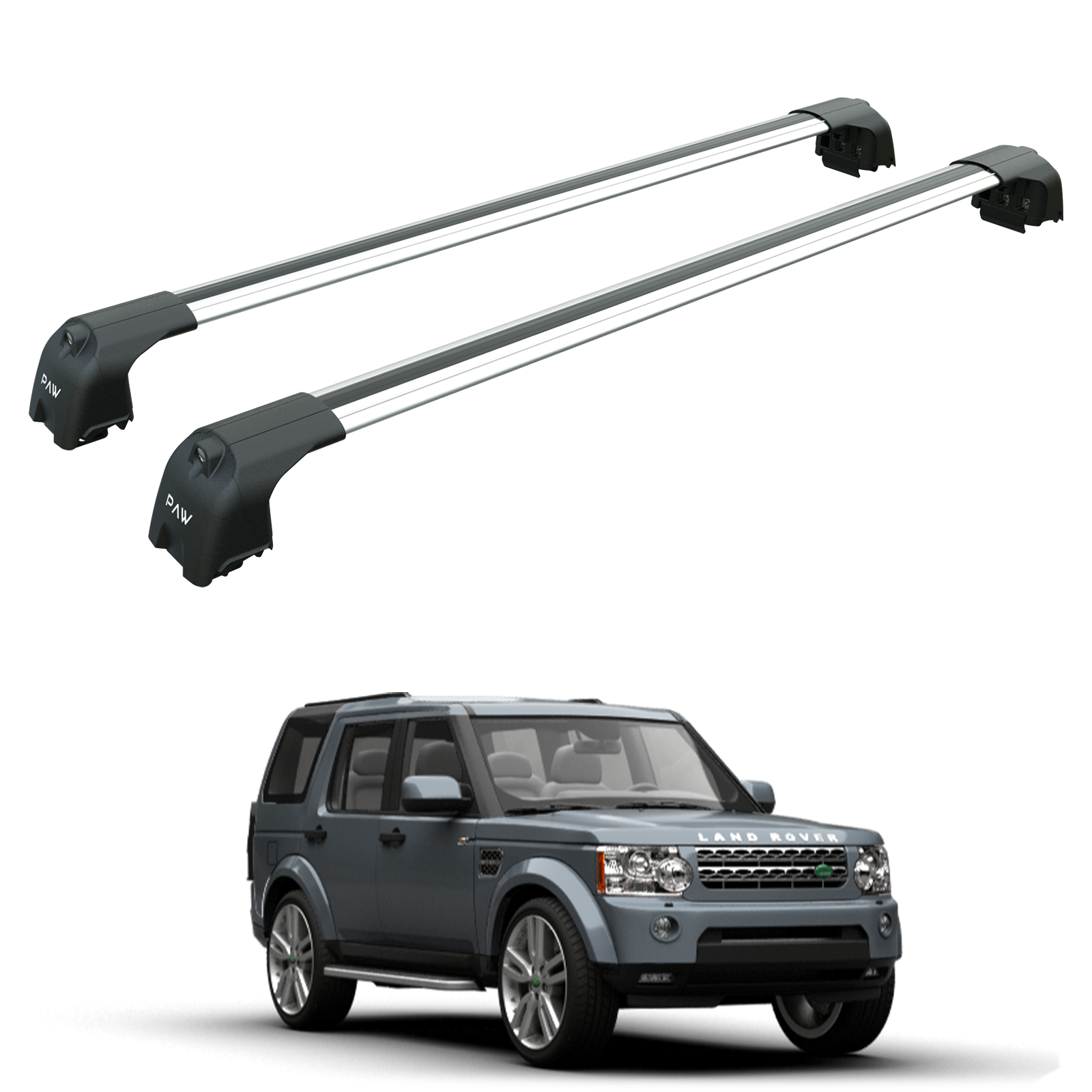 Für Land Rover Discovery LR4 2009–2017, Dachträgersystem, Träger, Querträger, Aluminium, abschließbar, hochwertige Metallhalterung, Silber