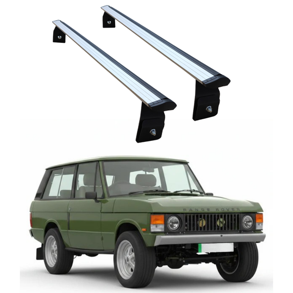 For Land Rover Range Rover Classic 1970-1994 Cross Bars Rain Gutter Silver