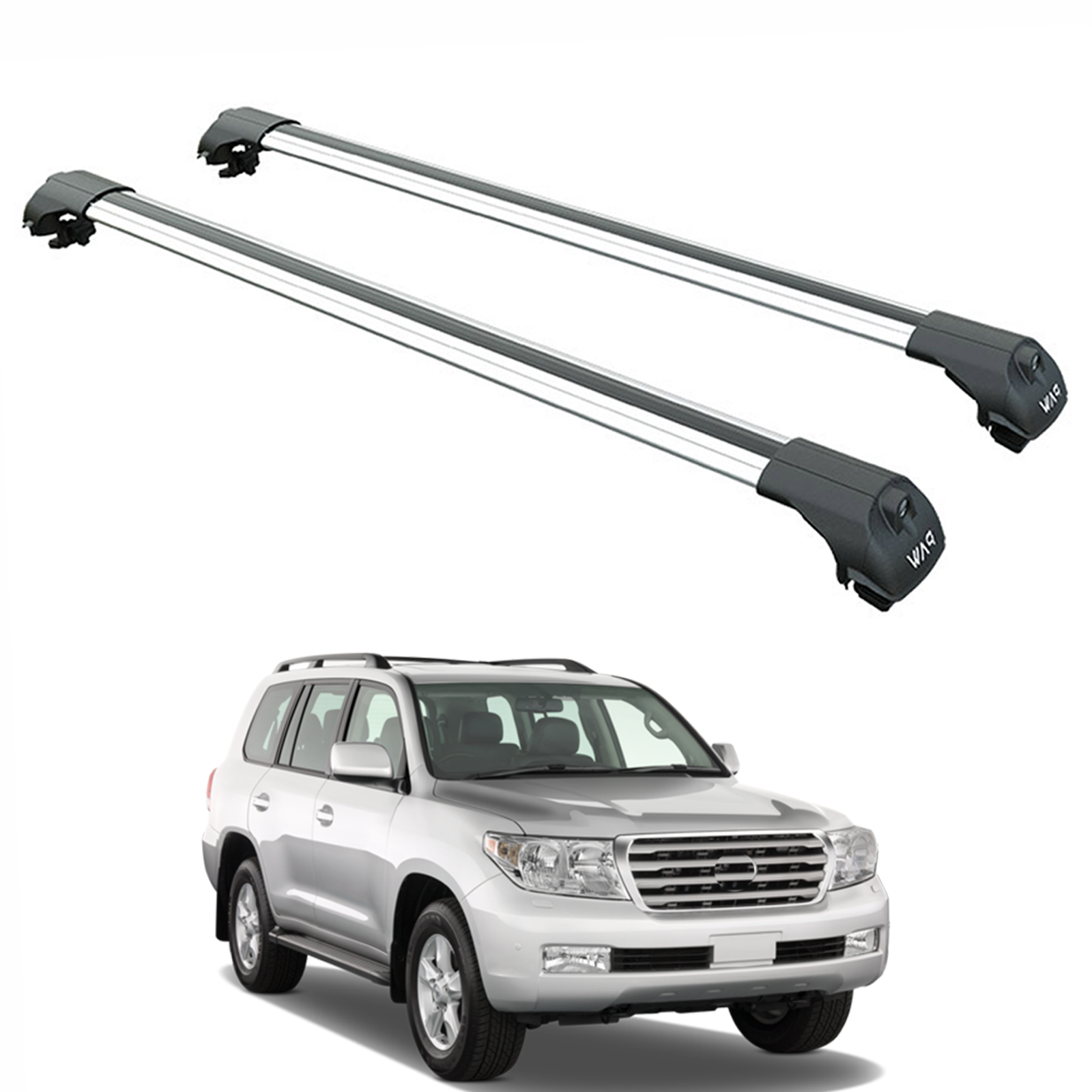 For Land Cruiser Prado J120 2002-2009 Roof Rack Cross Bars Raised Rail Silver