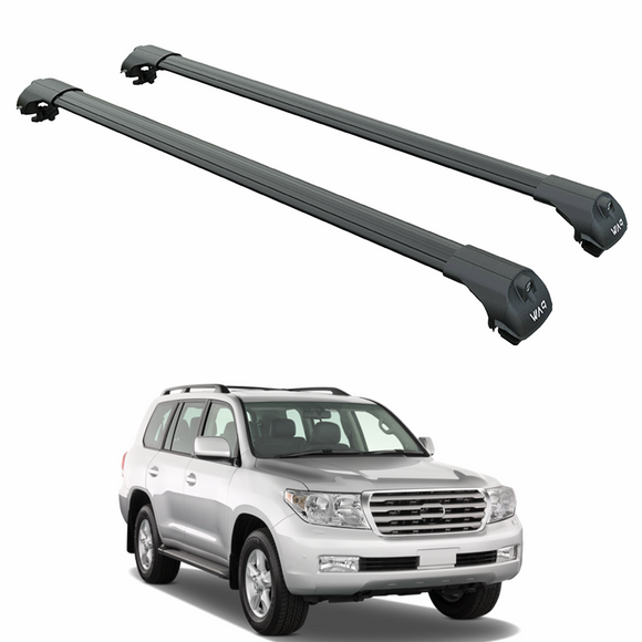 Für Toyota Land Cruiser 2021-Up Dachträger Querträger Metallhalterung Erhöhte Schiene Alu Schwarz