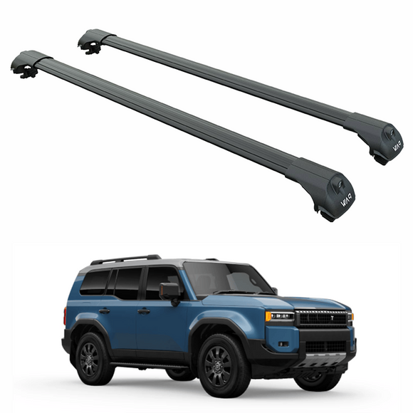 For Land Cruiser Prado J250 2023-2025 Roof Rack Cross Bars Raised Rail Black