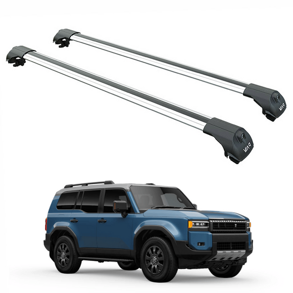 Für Toyota Land Cruiser 2021-Up Dachträger Querträger Metallhalterung Erhöhte Schiene Alu Silber