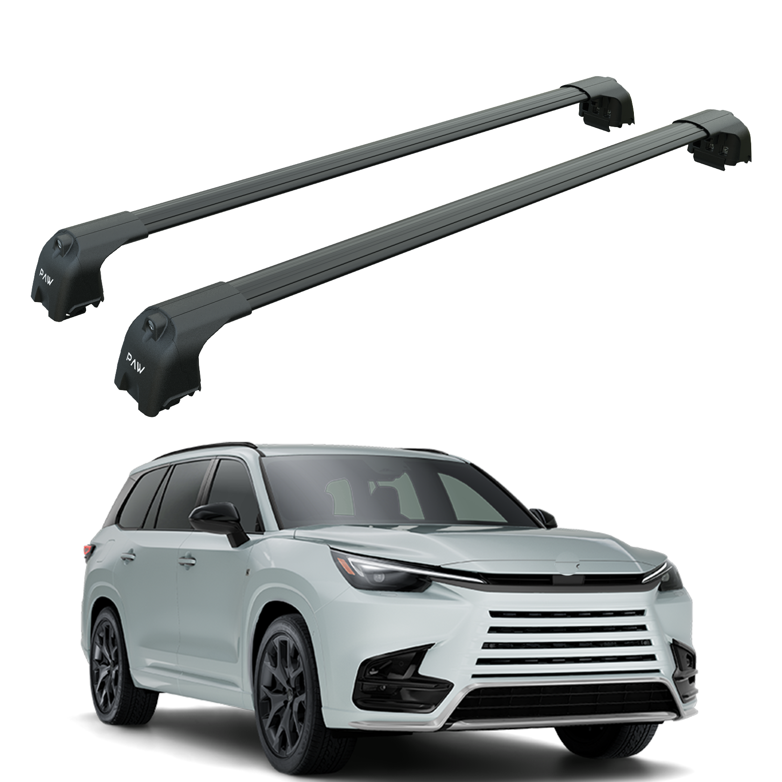 For Lexus TX 2023-2025 Roof Rack Cross Bars Flush Rail Alu Black