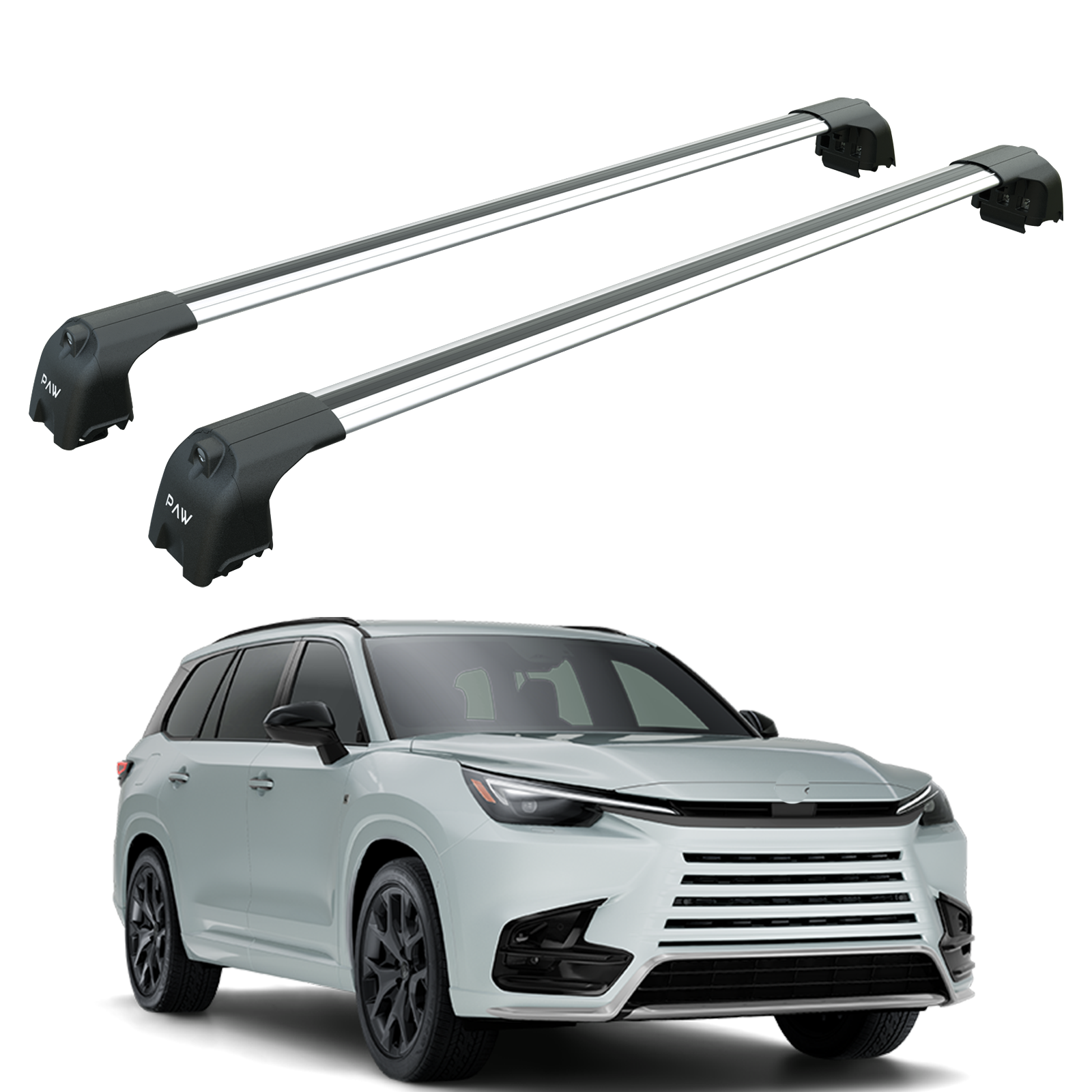 For Lexus TX 2023-2025 Roof Rack Cross Bars Flush Rail Pro 2 Alu Silver