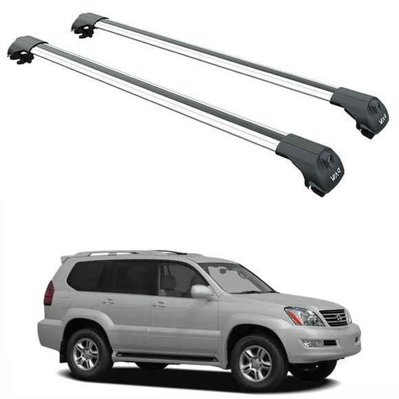 For Lexus GX 470 2003-2009 Roof Rack Cross Bars Raised Rail Alu Silver