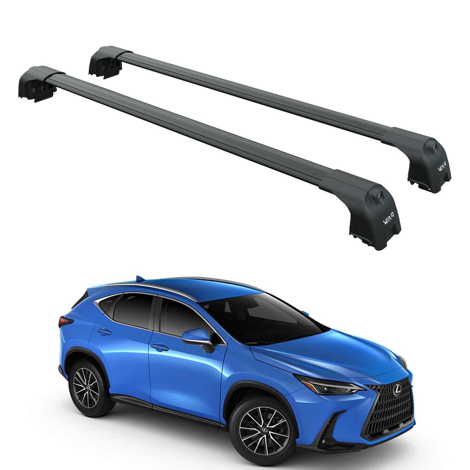 For Lexus NX-Series 2022-2025 Roof Rack Cross Bars Flush Rail Fix Alu Black