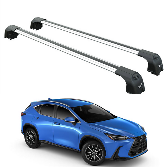 For Lexus NX 2 (2022-2025) Roof Rack Cross Bars Flush Rail Fix, Silver