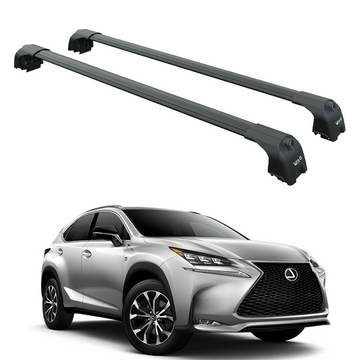 For Lexus NX (2015-2021) Roof Rack Cross Bars Flush Rail, Black