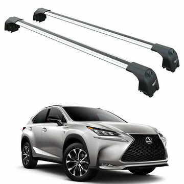 For Lexus NX (2015-2021) Roof Rack Cross Bars Flush Rail, Silver