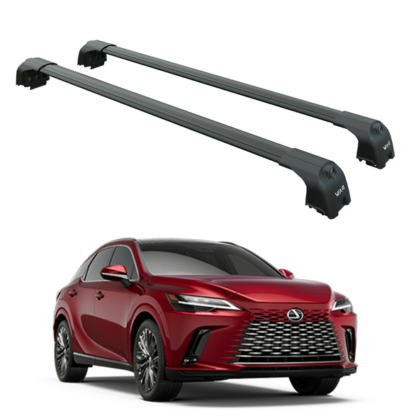 For Lexus RX 2022-2025 Roof Rack Cross Bars Flush Rail Fix Alu Black