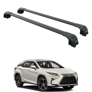 For Lexus RX Gen4 (2016-2022) Roof Rack Cross Bars Flush Rail, Black