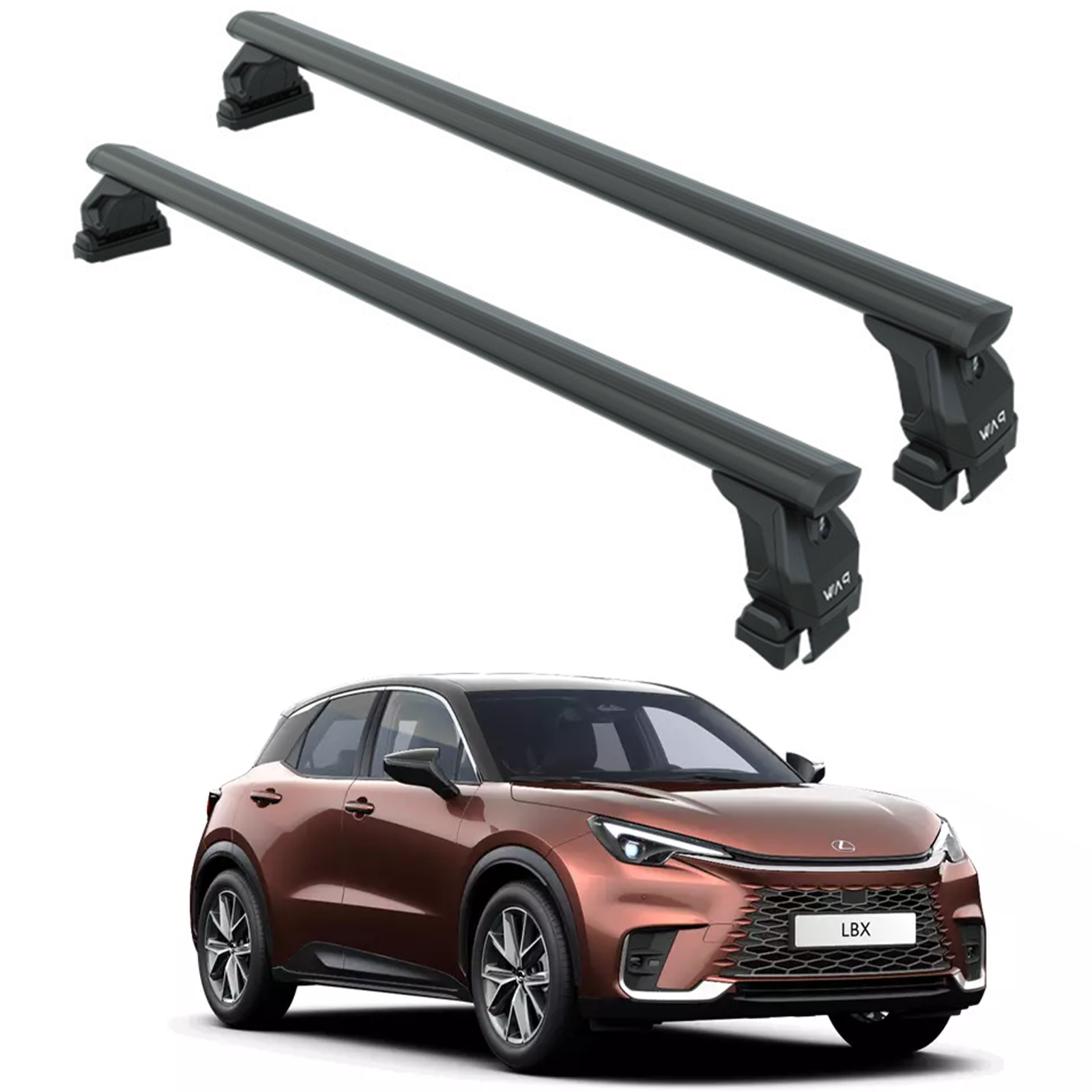 For Lexus LBX 2023-2025 Roof Rack System – Aluminum Cross Bar (Black, Normal Roof)