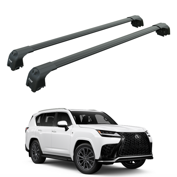 For Lexus LX 600 2021-2025 Roof Rack Cross Bars Flush Rail Alu Black