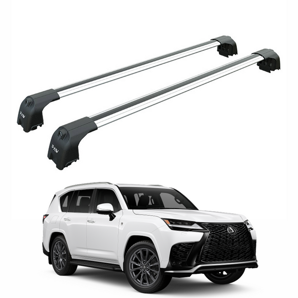 For Lexus LX 600 2021-2025 Roof Rack Cross Bars Flush Rail Alu Silver