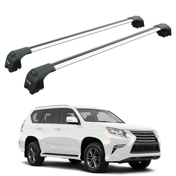 For Lexus GX460 (2019-2023) Roof Rack Cross Bars Flush Rail Fix, Silver
