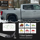 For Ford F-150 Bed Rack Cross Bars Fits For Open-Bed and Roll-Up Tonneau Covers Black-3